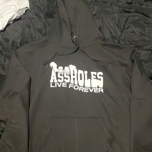 XL Assholes Live Forever Black Hoodie